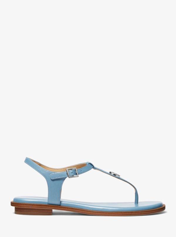 Damske Sandále Michael Kors Mallory Leather T-Strap Námornícka Modrá - Topanky Michael Kors Nejlevnejsi | CIFGH-3581